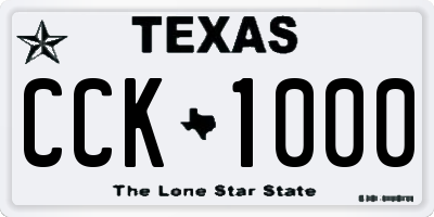 TX license plate CCK1000