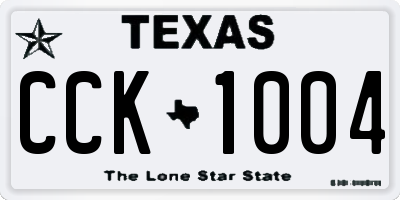 TX license plate CCK1004