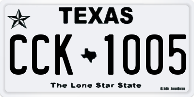TX license plate CCK1005