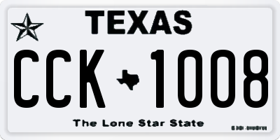 TX license plate CCK1008