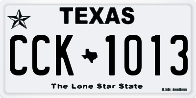TX license plate CCK1013