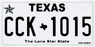 TX license plate CCK1015