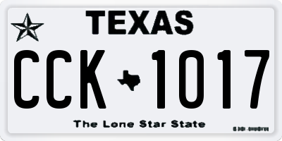 TX license plate CCK1017
