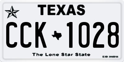 TX license plate CCK1028
