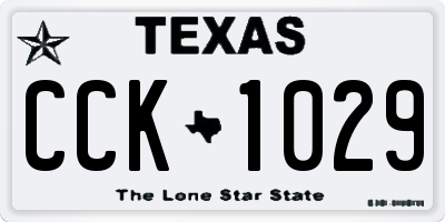 TX license plate CCK1029