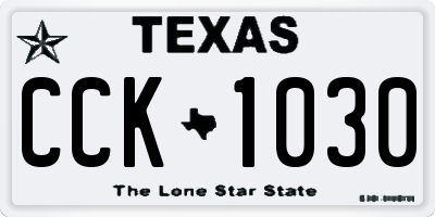TX license plate CCK1030