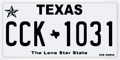 TX license plate CCK1031