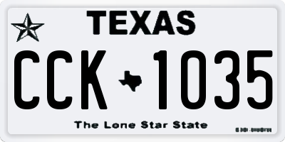 TX license plate CCK1035