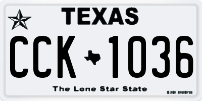 TX license plate CCK1036
