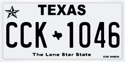 TX license plate CCK1046