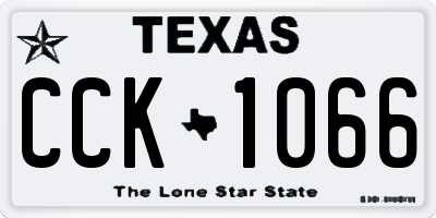 TX license plate CCK1066