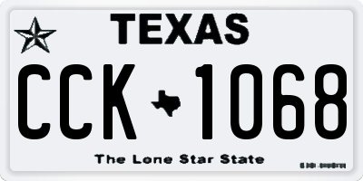 TX license plate CCK1068