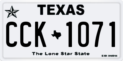 TX license plate CCK1071