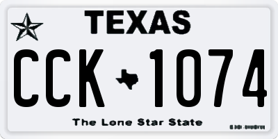 TX license plate CCK1074