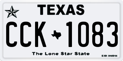 TX license plate CCK1083