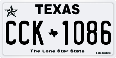 TX license plate CCK1086