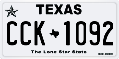 TX license plate CCK1092