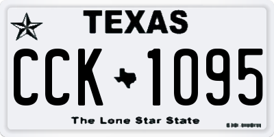TX license plate CCK1095