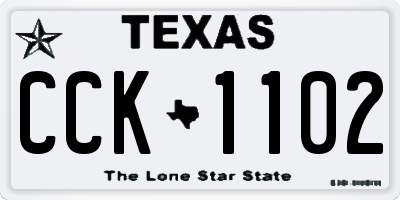 TX license plate CCK1102