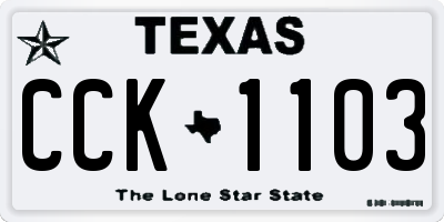 TX license plate CCK1103