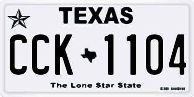 TX license plate CCK1104