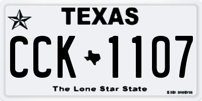 TX license plate CCK1107