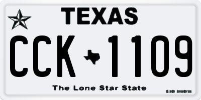TX license plate CCK1109