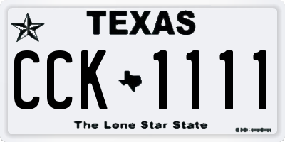 TX license plate CCK1111