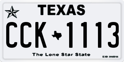 TX license plate CCK1113