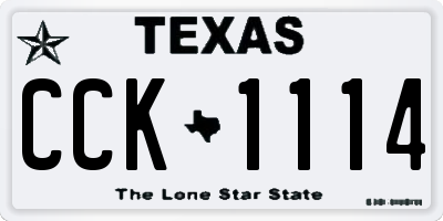 TX license plate CCK1114