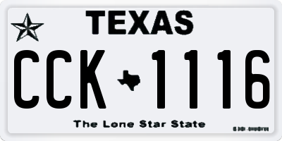 TX license plate CCK1116