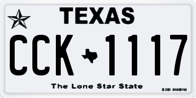 TX license plate CCK1117