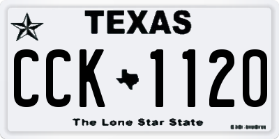 TX license plate CCK1120