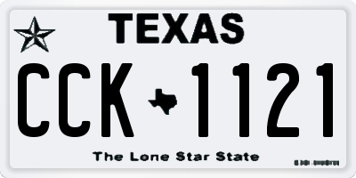 TX license plate CCK1121