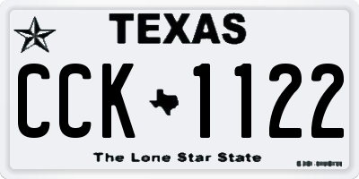 TX license plate CCK1122