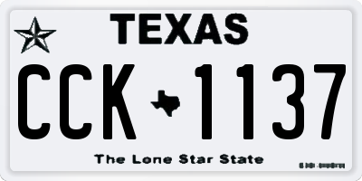 TX license plate CCK1137