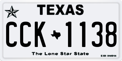 TX license plate CCK1138