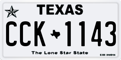 TX license plate CCK1143