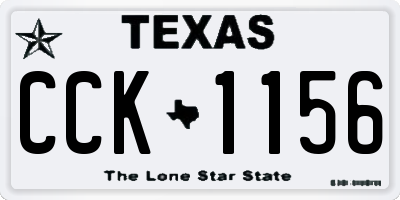 TX license plate CCK1156