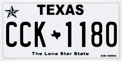 TX license plate CCK1180