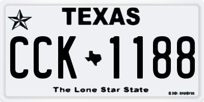 TX license plate CCK1188
