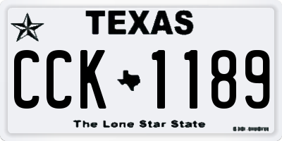 TX license plate CCK1189