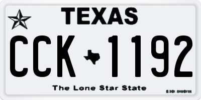TX license plate CCK1192