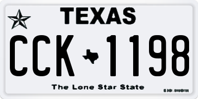 TX license plate CCK1198