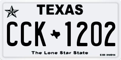 TX license plate CCK1202