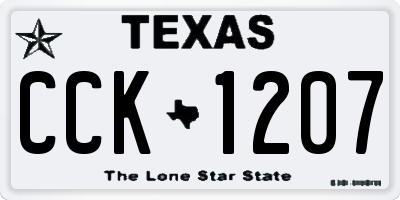 TX license plate CCK1207