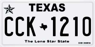TX license plate CCK1210