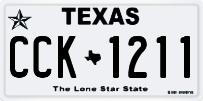 TX license plate CCK1211