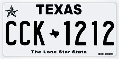 TX license plate CCK1212