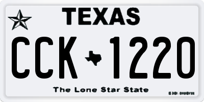 TX license plate CCK1220